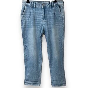 NEW Sonoma Women's Pleated-Front Relaxed Fit Jeans, Blue, Size 16